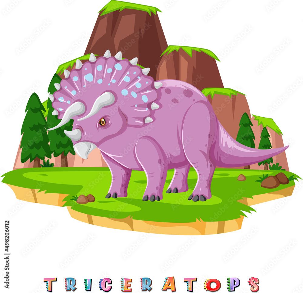 Dinosaur wordcard for triceratops