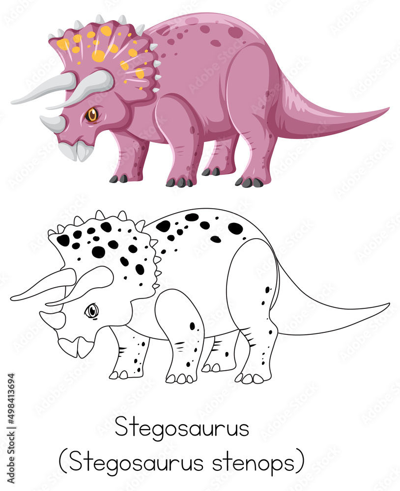 三角龙的恐龙素描
