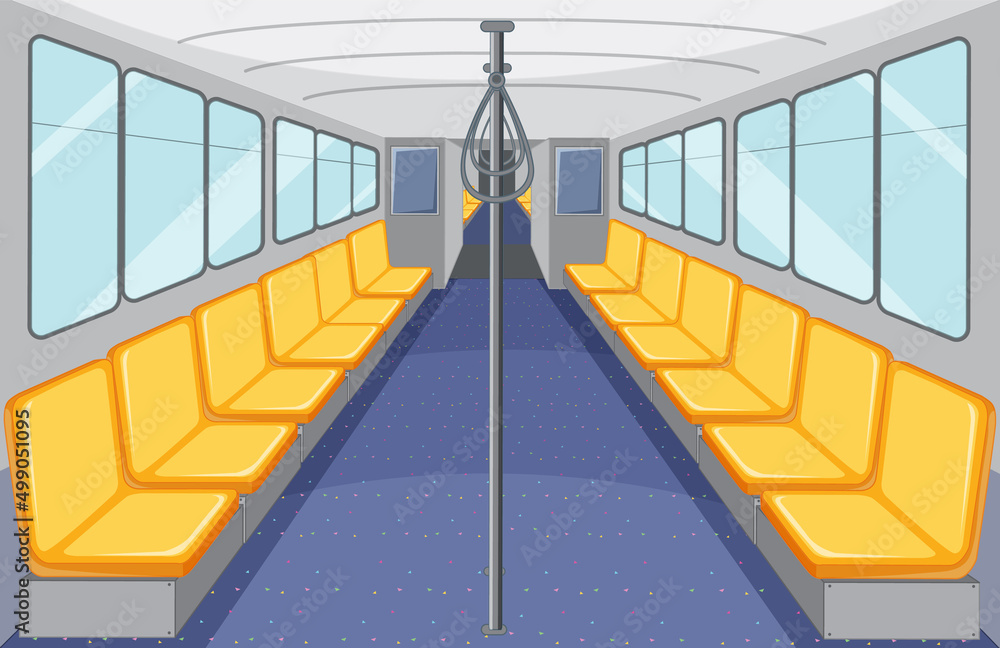 空黄色座椅的Skytrain内部