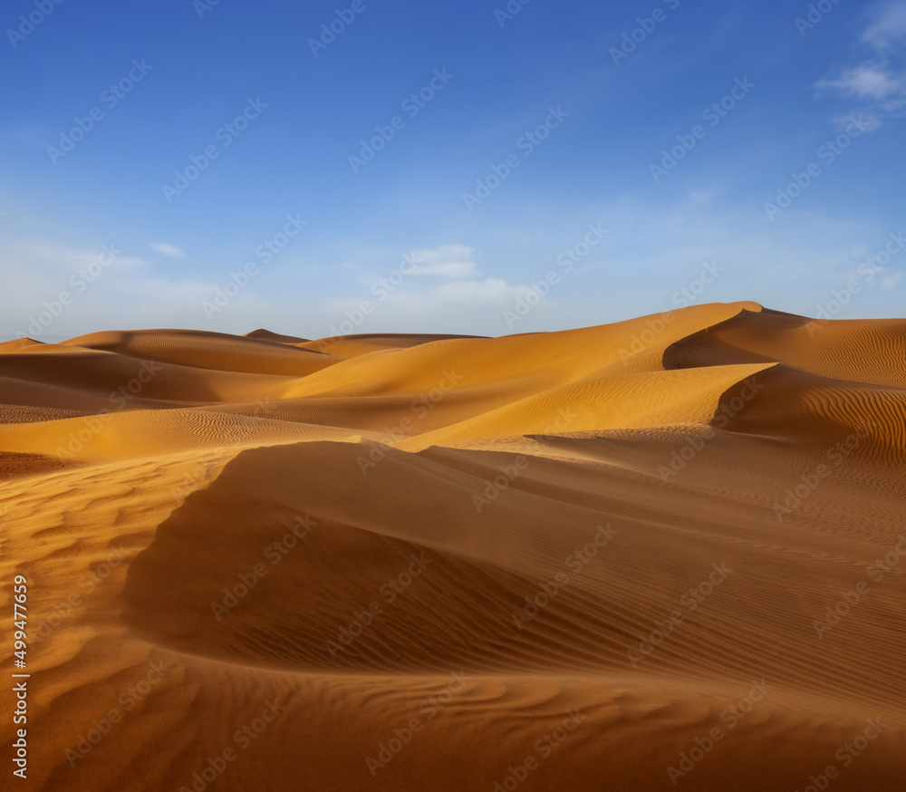 撒哈拉沙漠，风吹过沙丘的沙子