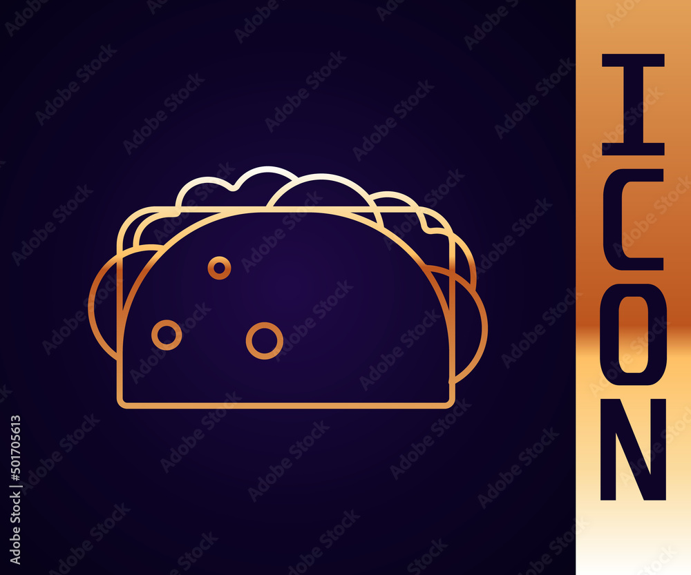金线墨西哥玉米饼，黑色背景上有玉米饼图标。传统的墨西哥快餐菜单。