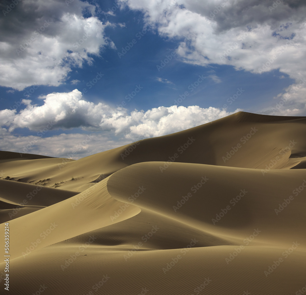 撒哈拉沙漠景观中的大沙丘