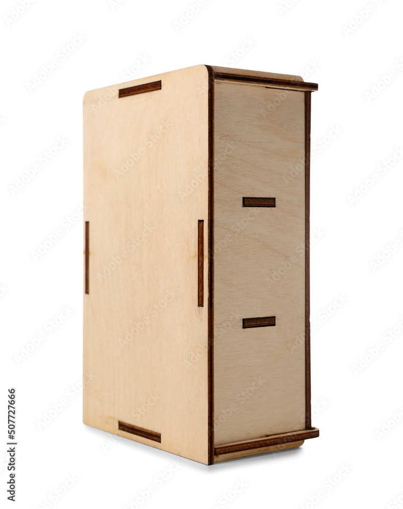 白色背景的玩具木制橱柜