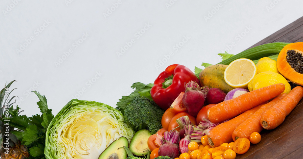 水果和蔬菜的新鲜有机纯素食形象