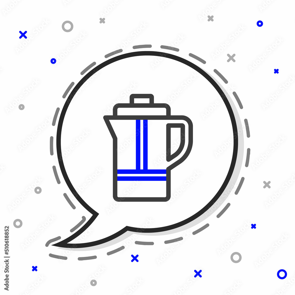 Line Teapot icon isolated on white background. Colorful outline concept. Vector