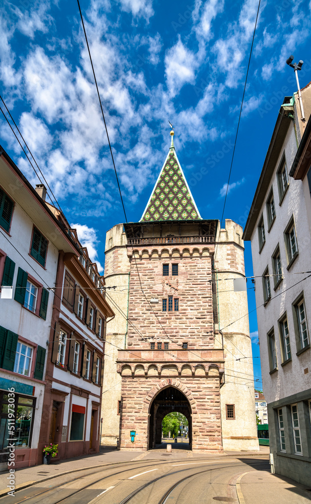 Spalentor, a historic city gate in Basel, Switzerland