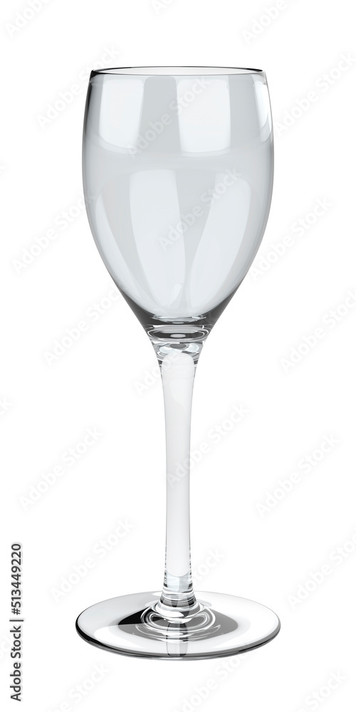 装葡萄酒的空杯子，在白色背景上隔离