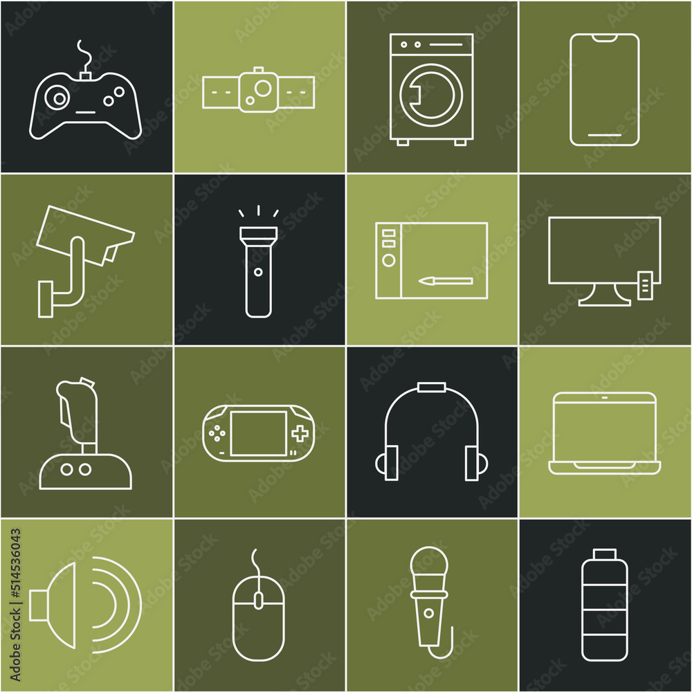 设置线电池电量指示器，笔记本电脑，智能电视，洗衣机，手电筒，安全摄像头，游戏