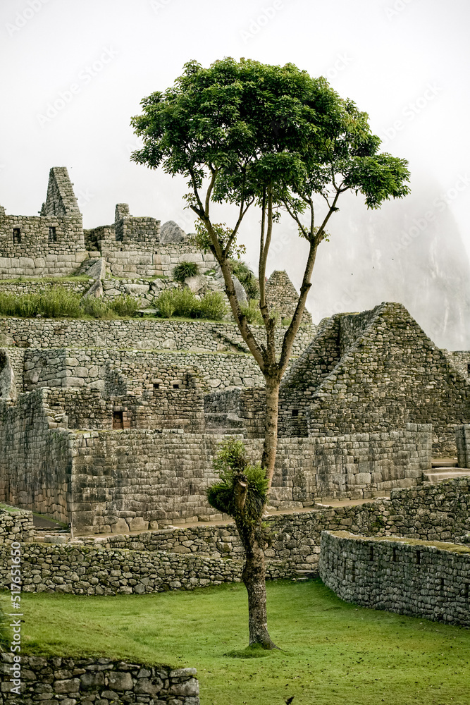 Machu Picchu in Peru Soth America. Inca site located in the Cusco region in Peru