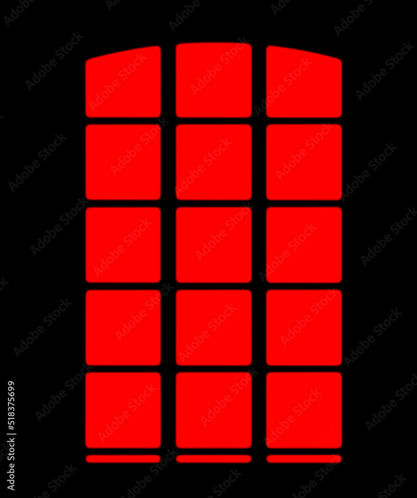 旧窗口。用于复制空间和广告的红黑窗口设计图形。插图