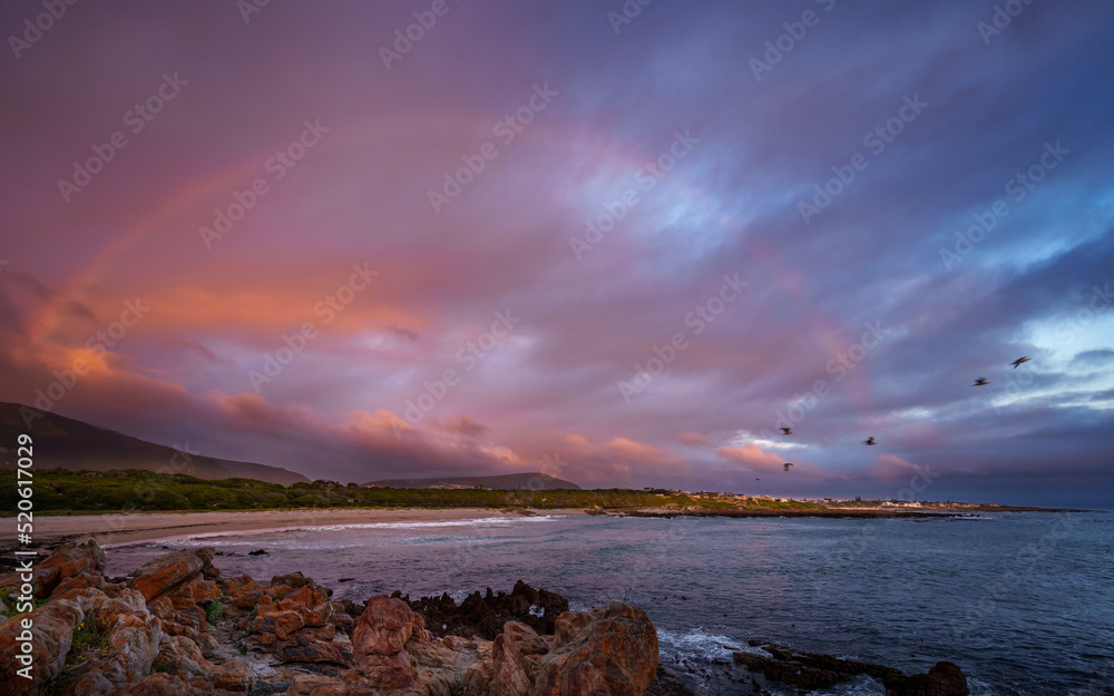 Evening view of Onrus beach. Near Hermanus, Whale Coast, Overberg, Western Cape, South Africa.