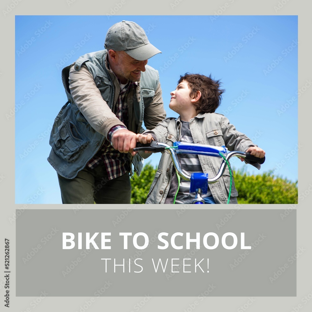 本周高加索父亲教儿子骑自行车上学的复合文本
