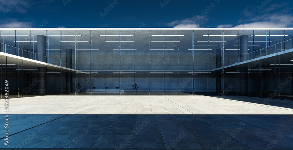 现代玻璃墙商业建筑外部