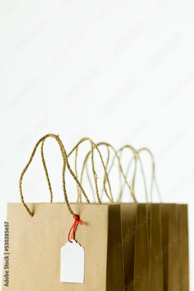 白底礼品标签和纸质购物袋的组成