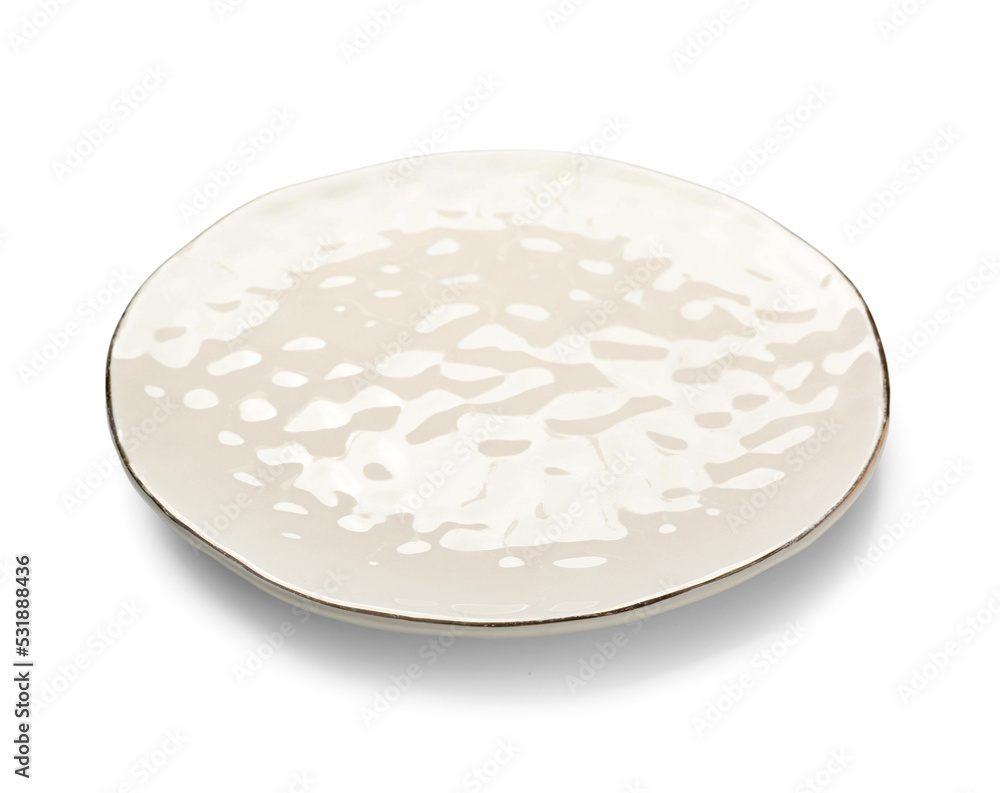 白色隔离的空陶瓷板