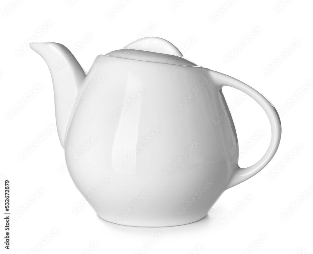 白底隔离陶瓷茶壶