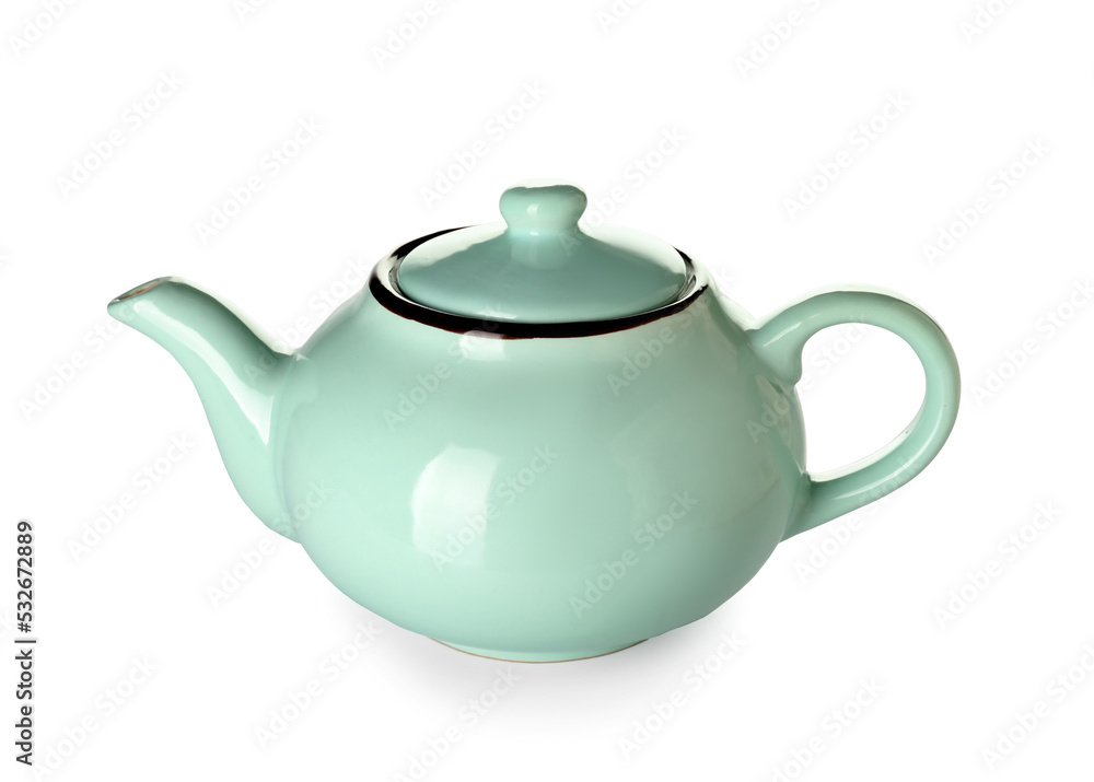 白底时尚陶瓷茶壶