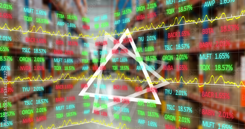针对仓库旋转的抽象三角形的股市数据处理