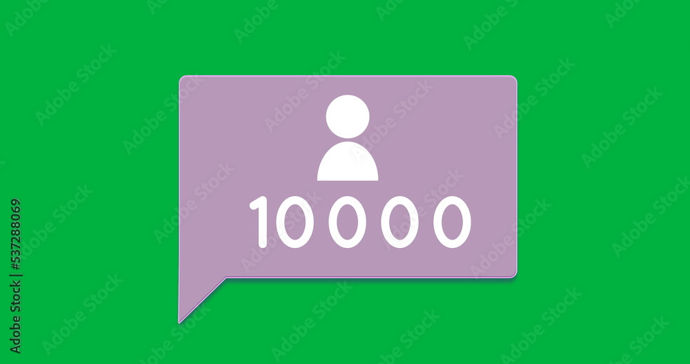 绿色背景下10万用户的图像