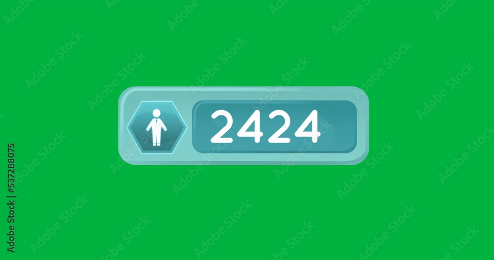 2424名用户在绿色背景下的图像