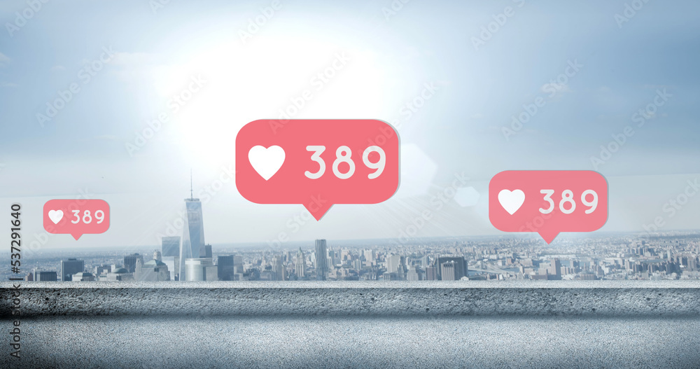 社交媒体对城市景观的反应图像