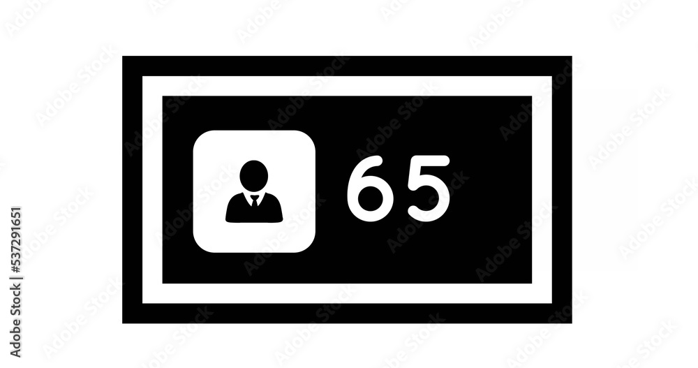 Image of 65 users on white background