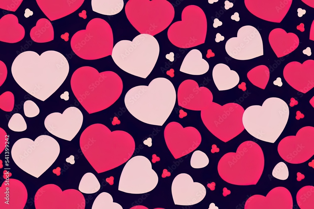 情人节卡通爱情手势和红粉无缝图案。有趣的30t