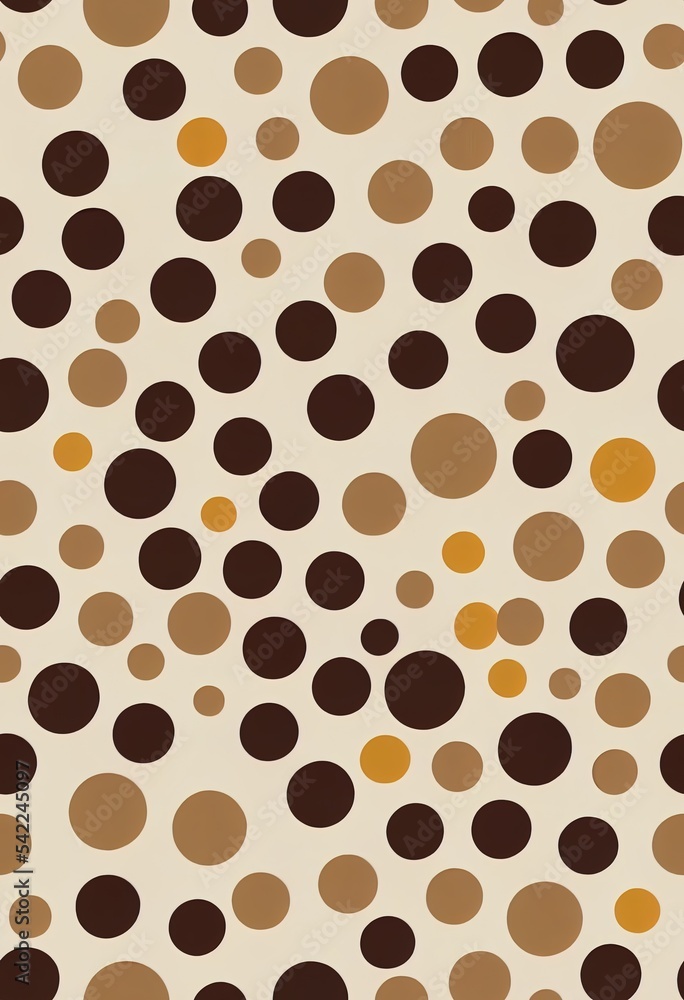 白色背景上精致的棕色圆点无缝2d插图图案。柔软抽象的几何图形