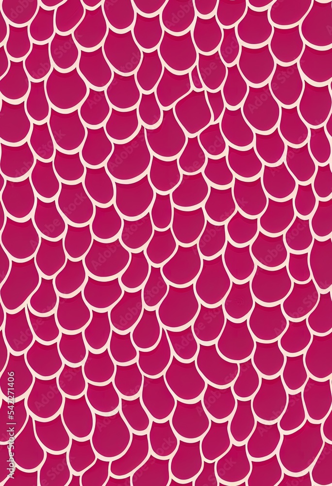Curly flower seamless pattern on a pale pink background.