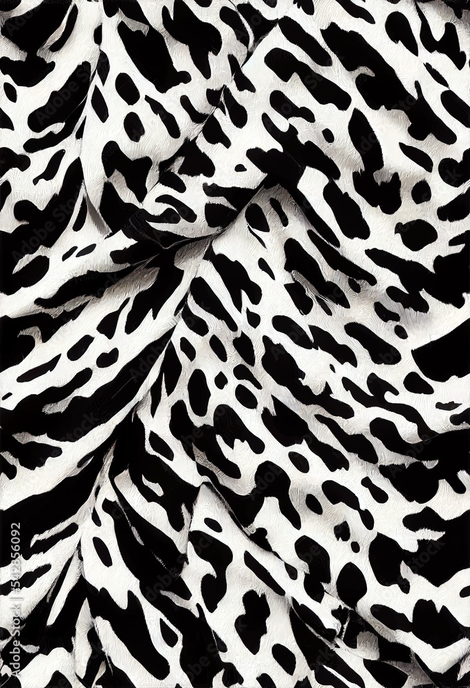 无缝黑白斑马豹毛皮图案。时尚的野生豹纹。动物印花b
