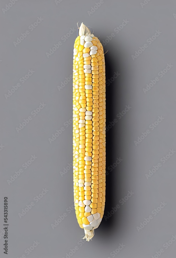 隔离在白色背景上的玉米图标的三维渲染。适用于ui ux设计