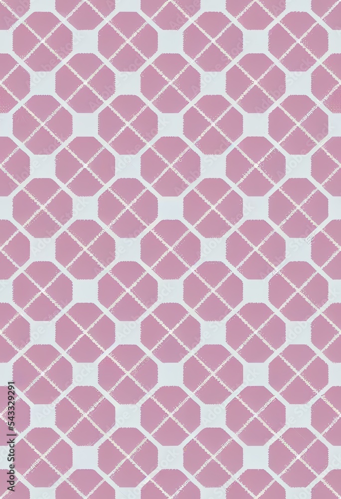 Pretty pastel ditsy gingham. Seamless 2d illustrated plaid pattern with flower motif. Suitable for f