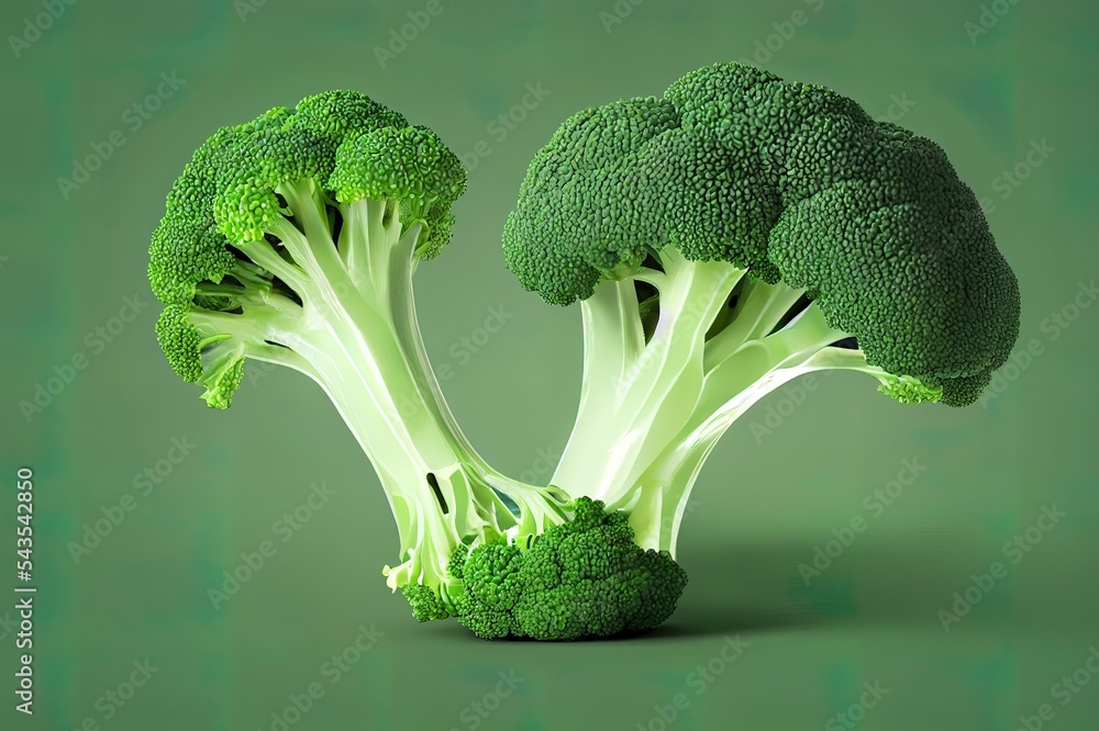 天然有机绿花椰菜蔬菜纯素食品3d渲染图标插图健康饮食fitn