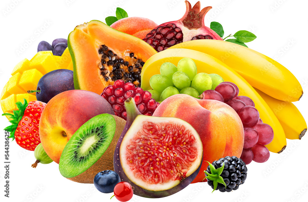 分离的水果和浆果