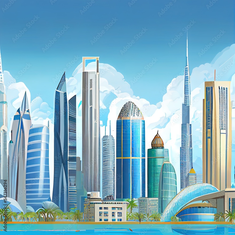 阿联酋迪拜商业湾全景