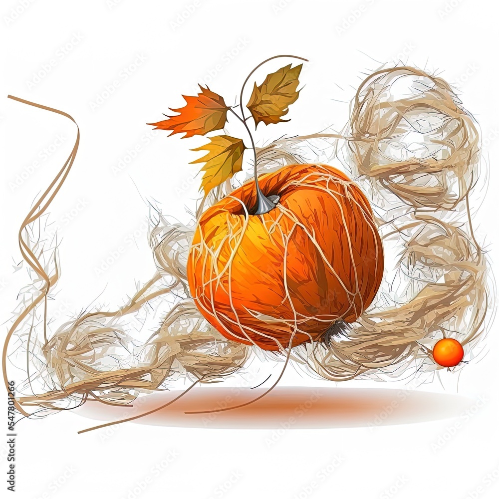 白色背景上的橙色物理和麻线球组成的秋天构图秋天，秋天概念