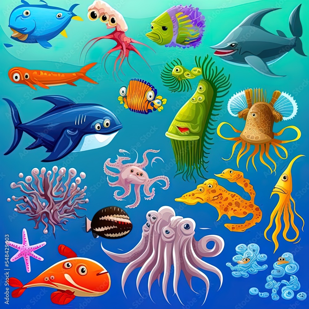 Sea Animals Cartoon Collection