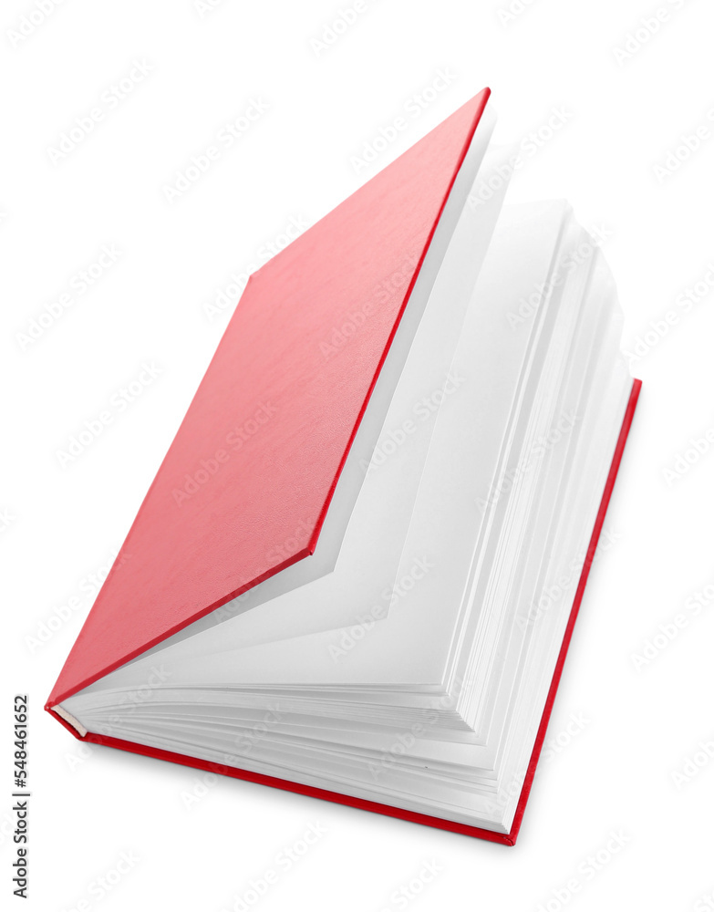 白色背景上的红色精装书