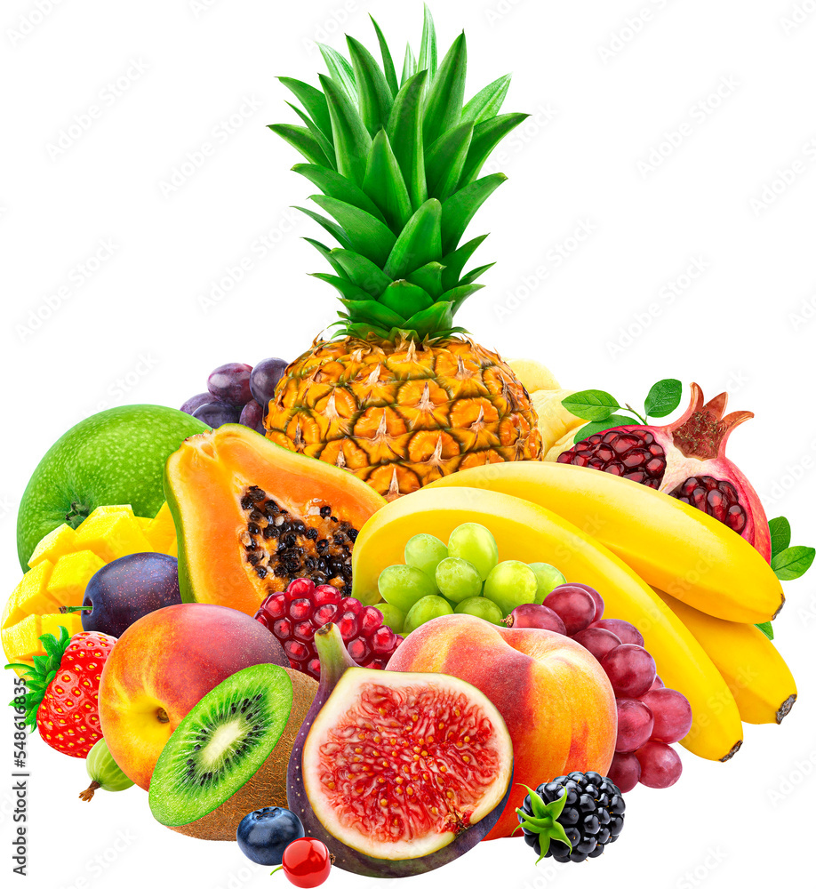 水果和浆果堆隔离