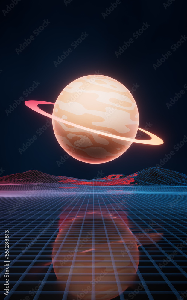 Planet and outer space background, 3d rendering.
