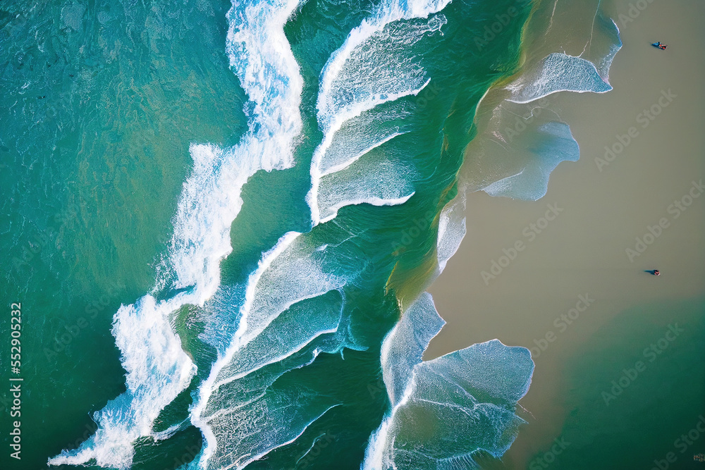 Spectacular drone photo of beach for refreshing and calmness concept. Generative AI. 