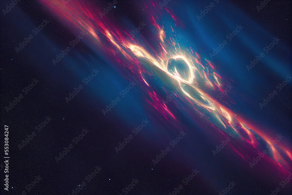 Splendid vibrant color starry galaxy universe in digital art . Generative AI. 
