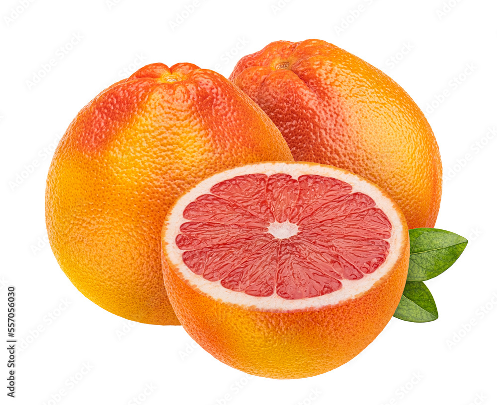 白色背景下分离的葡萄柚