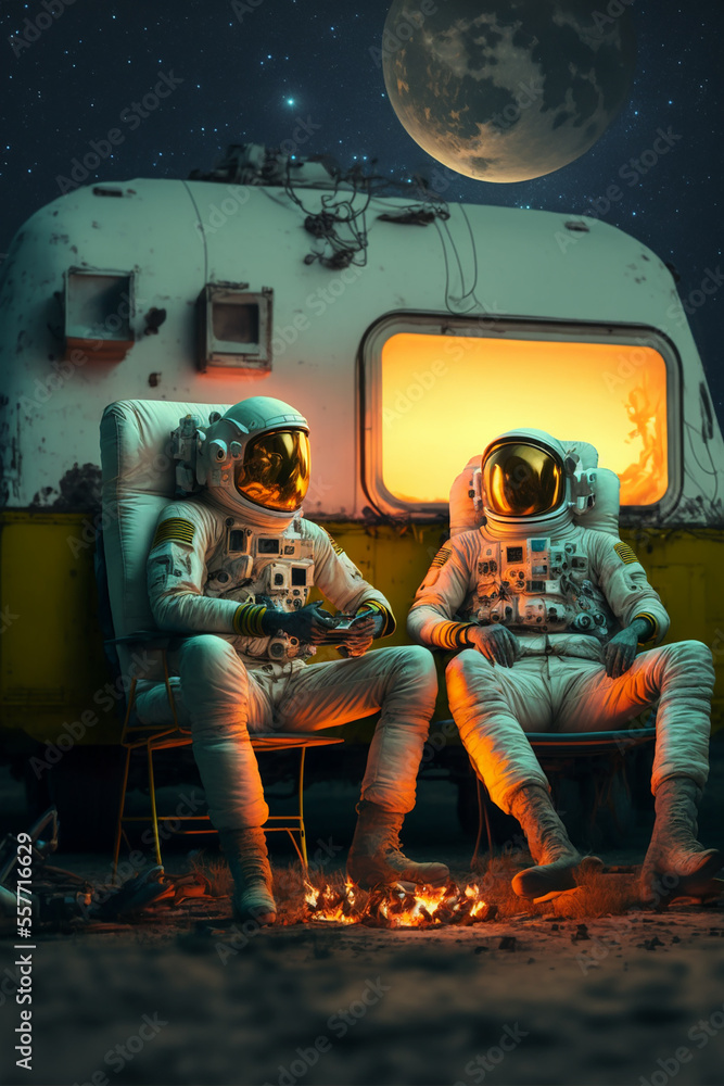 Astronaut resting, Generative Ai