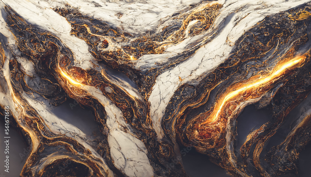 Splendid luxury white and gold marble abstract background, wavy texture, fluid liquid solid like pat