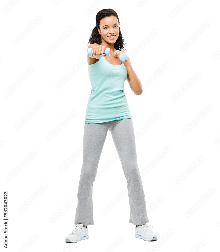 PNG of a beautiful young woman working out isolated on a PNG background.
