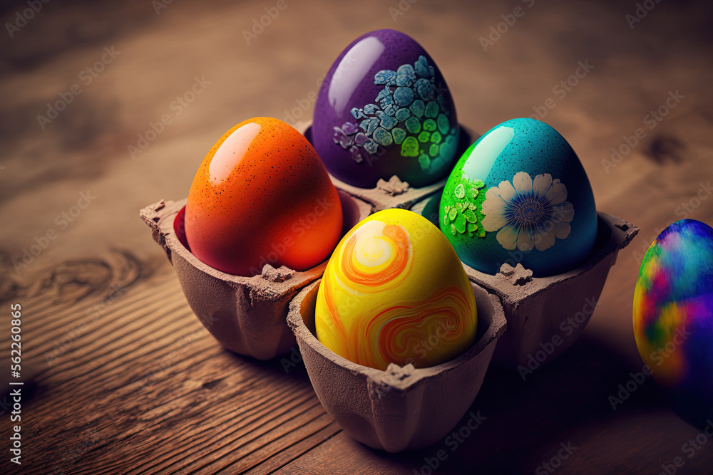 Natural egg dye made from fruits and vegetables was used to colour Easter eggs. Generative AI
