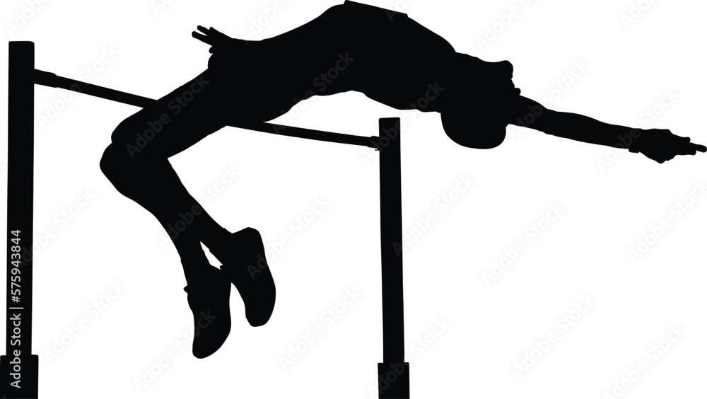men high jumper high jump black silhouette