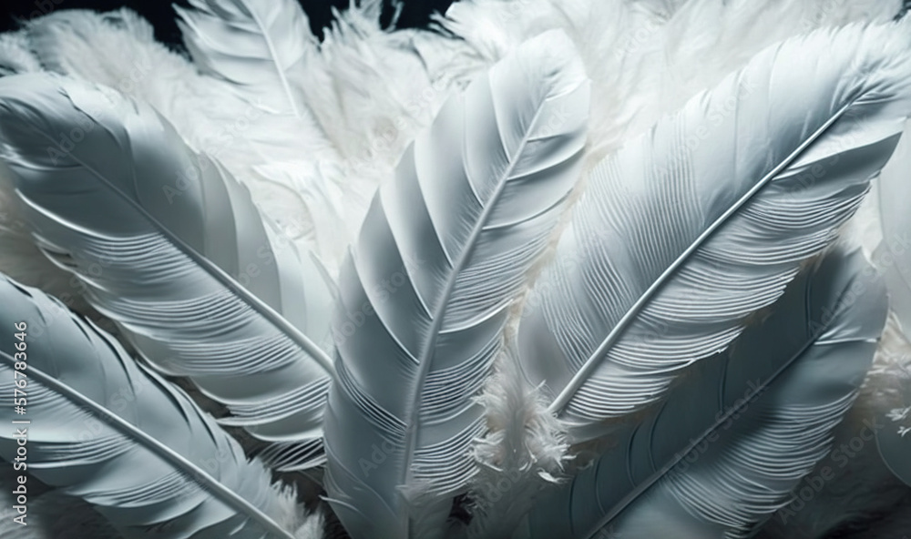  a close up of a white feather on a black background with the words, white feathers on a black backg