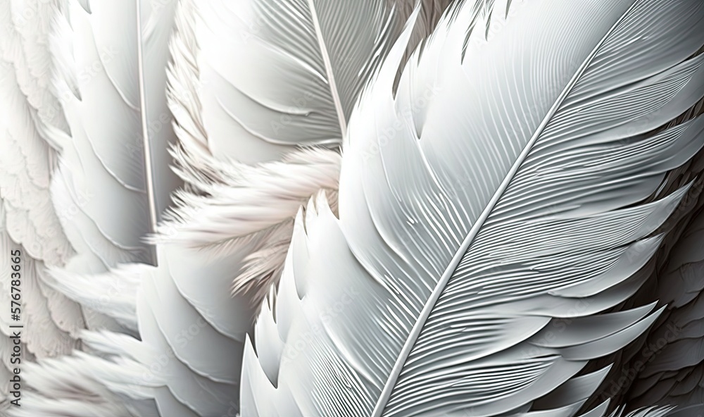  a close up of white feathers on a white background with a black background and a black and white ph